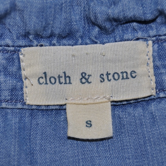 065 Anthropologie CLOTH & STONE Shirt Tail Button Down Shirt - Picture 5 of 8